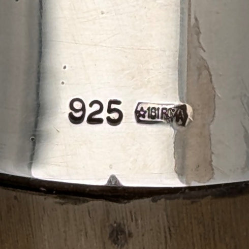 ヴィンテージ 紳士用 純銀装飾 曲がりホーンハンドル ステッキ 杖 86cm